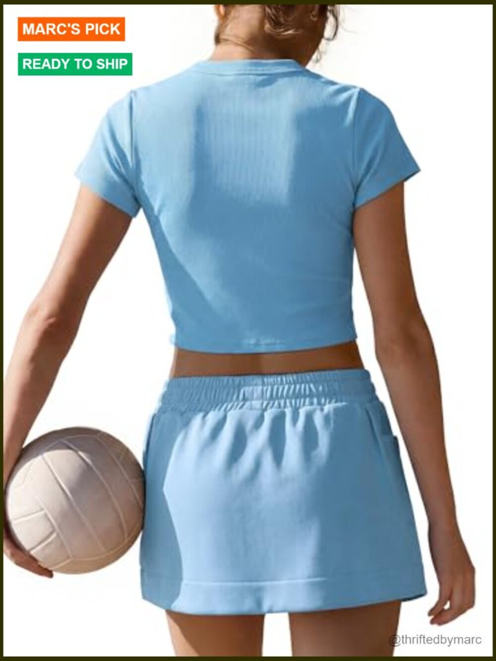 Women's 2-Piece Skort Set Polyester Spandex Activewear Casual Outfit - Picture 5 of 7